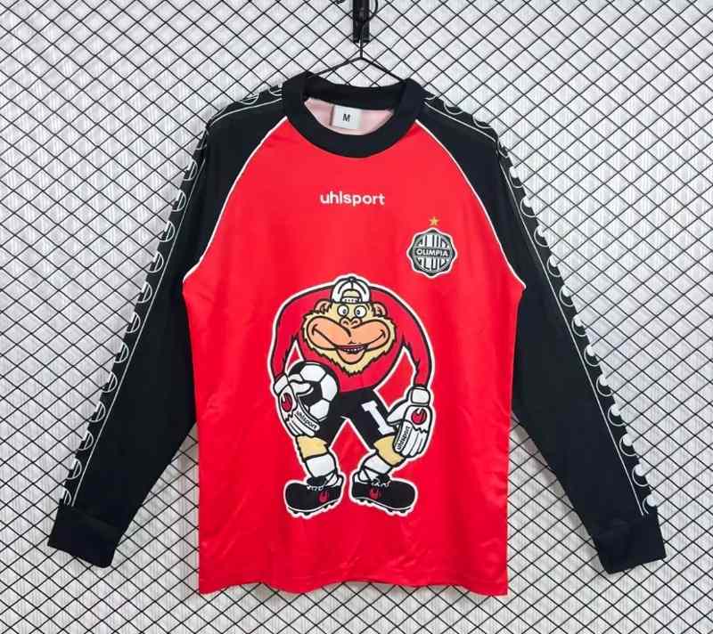AAA(Thailand) Olimpia 2002 Goalkeeper Red Retro Long Sleeve Soccer Jersey AAA(Thailand) Olimpia 2002 Goalkeeper Red Retro Long Sleeve Soccer Jersey