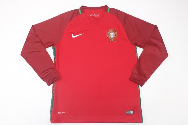 AAA(Thailand) Portugal 2016/17 Home Long Sleeve Retro Soccer Jersey