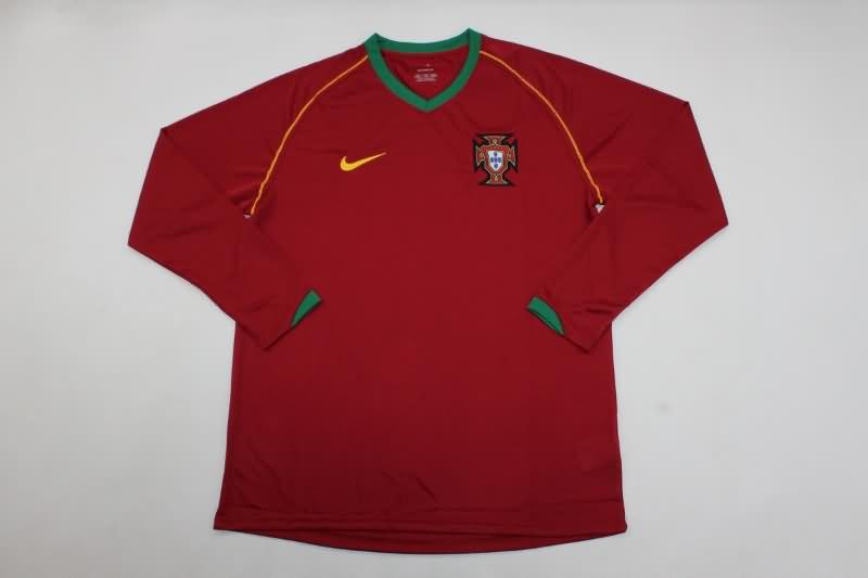 AAA(Thailand) Portugal 2006 Home Long Sleeve Retro Soccer Jersey