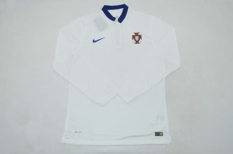 AAA(Thailand) Portugal 2014 Away Retro Long Sleeve Soccer Jersey (Player)