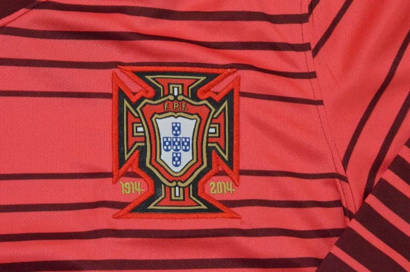 AAA(Thailand) Portugal 2014 Home Retro Long Sleeve Soccer Jersey