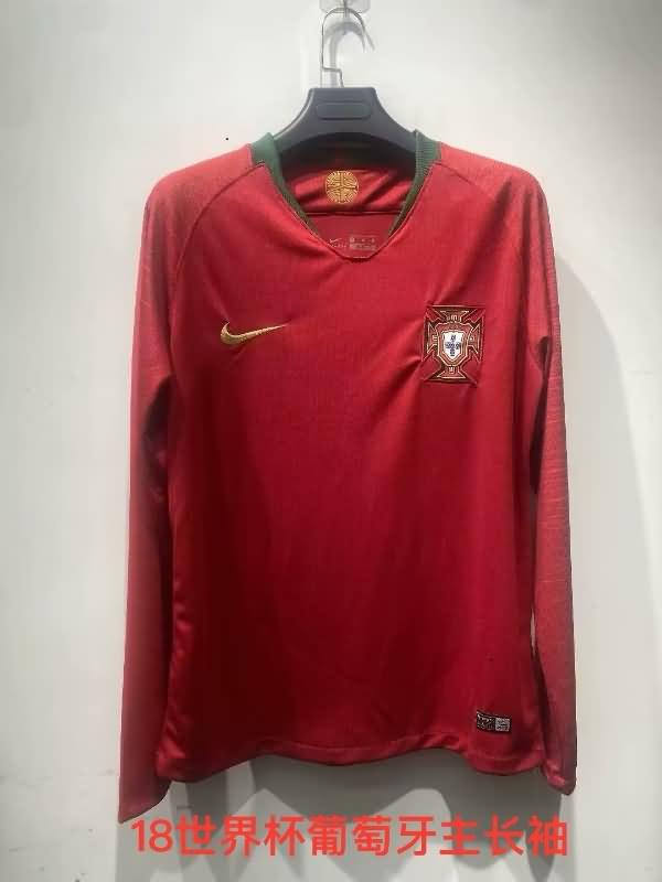 AAA(Thailand) Portugal 2018 Home Long Sleeve Retro Soccer Jersey