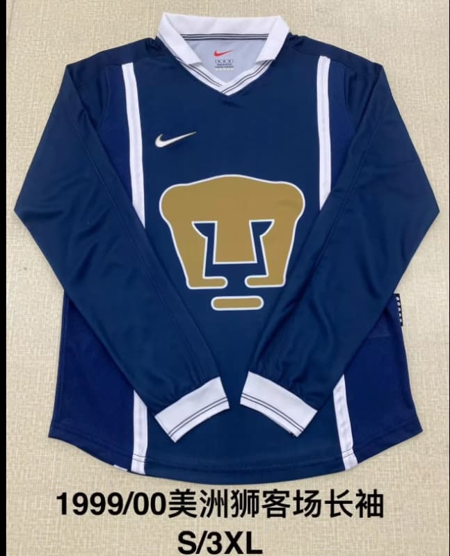 AAA(Thailand) Pumas UNAM 1999/00 Away Long Sleeve Retro Soccer Jersey AAA(Thailand) Pumas UNAM 1999/00 Away Long Sleeve Retro Soccer Jersey