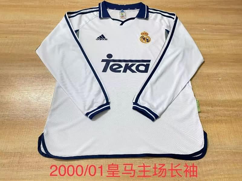 AAA(Thailand) Real Madrid 2000/01 Home Retro Long Sleeve Soccer Jersey