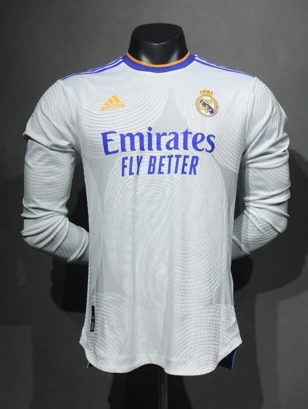 AAA(Thailand) Real Madrid 21/22 Home Long Sleeve Soccer Jersey (Player)