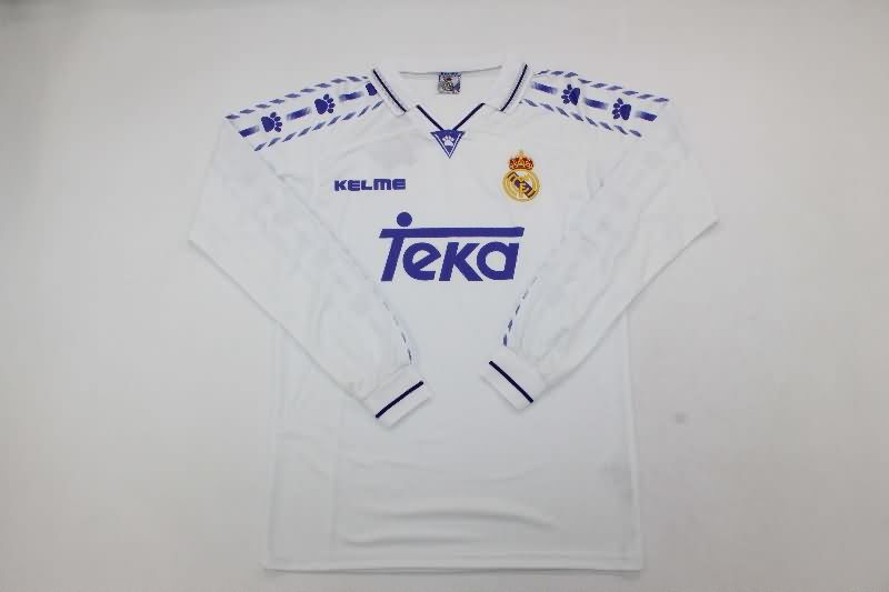 AAA(Thailand) Real Madrid 1996/97 Home Long Sleeve Retro Soccer Jersey AAA(Thailand) Real Madrid 1996/97 Home Long Sleeve Retro Soccer Jersey