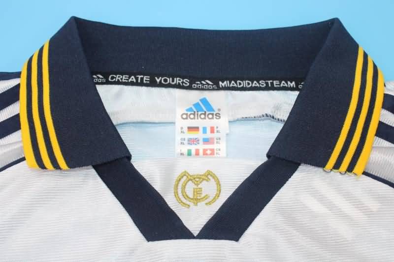 AAA(Thailand) Real Madrid 1998/00 Home Retro Long Slevee Soccer Jersey