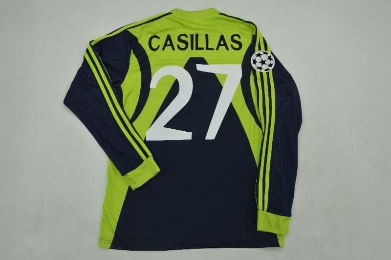 AAA(Thailand) Real Madrid 1999/00 Goalkeeper Long Retro Soccer Jersey