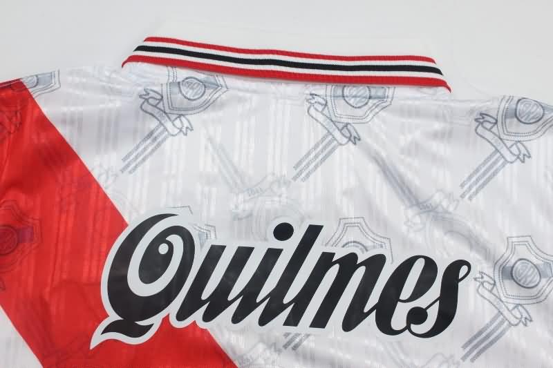 AAA(Thailand) River Plate 1996 Home Long Sleeve Retro Soccer Jersey