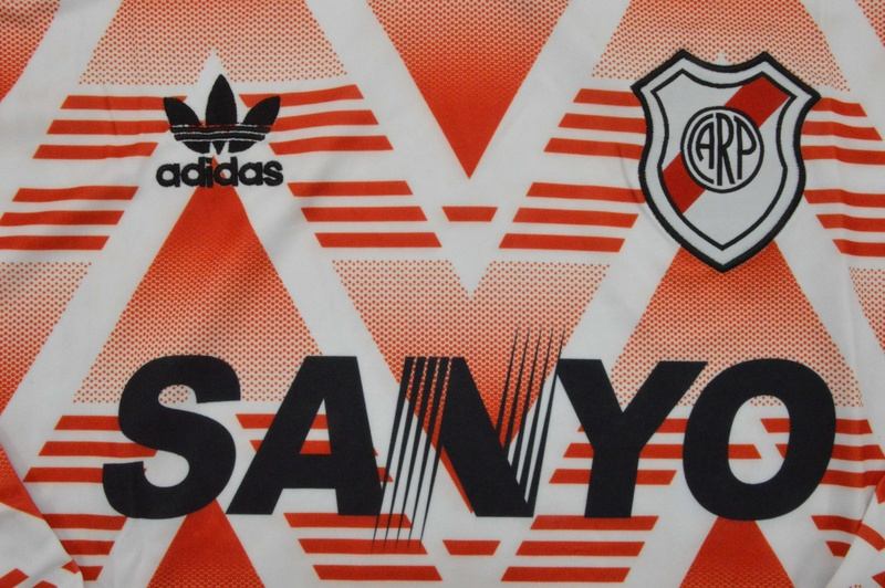 AAA(Thailand) River Plate 1992/93 Away Long Sleeve Retro Soccer Jersey