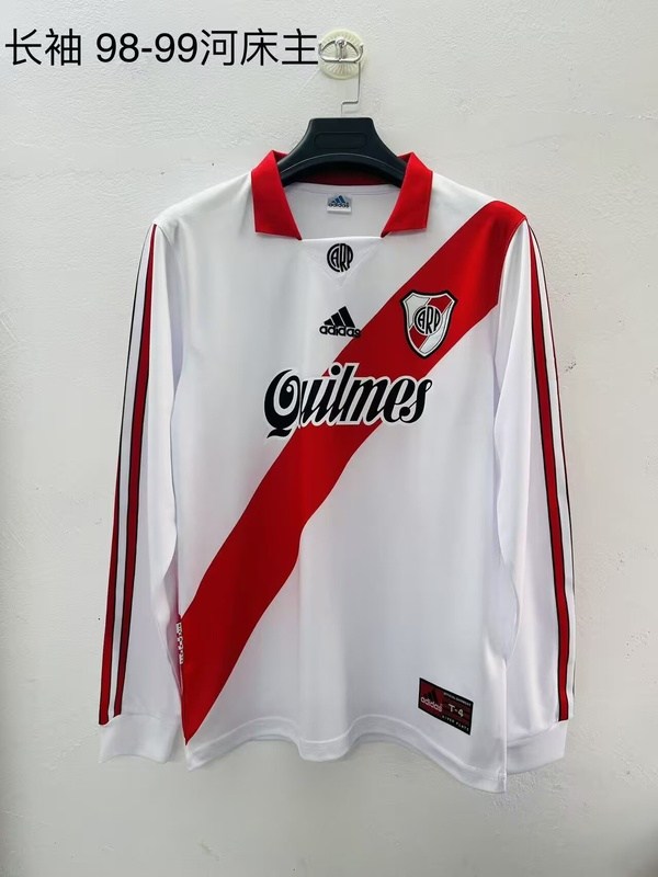 AAA(Thailand) River Plate 1998/99 Home Retro Long Sleeve Soccer Jersey