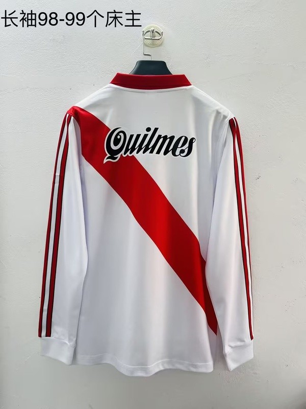 AAA(Thailand) River Plate 1998/99 Home Retro Long Sleeve Soccer Jersey