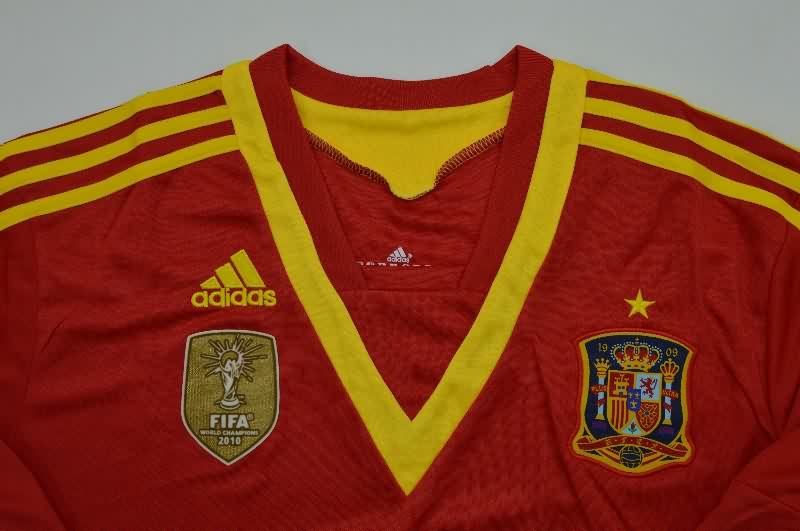 AAA(Thailand) Spain 2013 Home Long Sleeve Retro Soccer Jersey