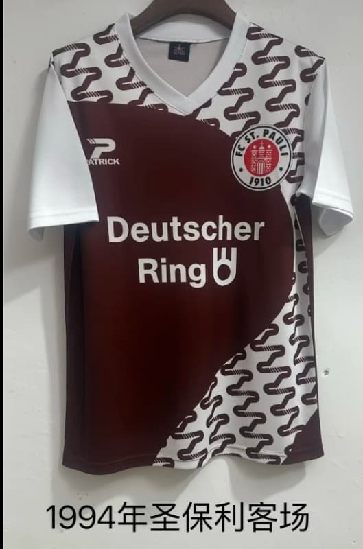 AAA(Thailand) St Pauli 1994 Away Retro Soccer Jersey AAA(Thailand) St Pauli 1994 Away Retro Soccer Jersey