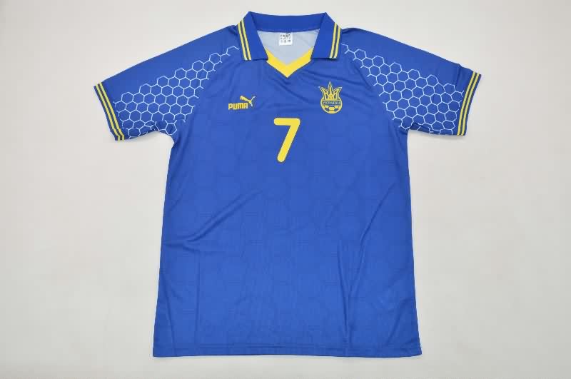 AAA(Thailand) Ukraine 1998 Away Retro Soccer Jersey