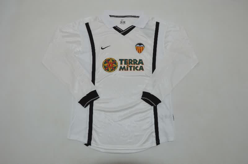 AAA(Thailand) Valencia 2000/01 Home Long Sleeve Retro Soccer Jersey AAA(Thailand) Valencia 2000/01 Home Long Sleeve Retro Soccer Jersey