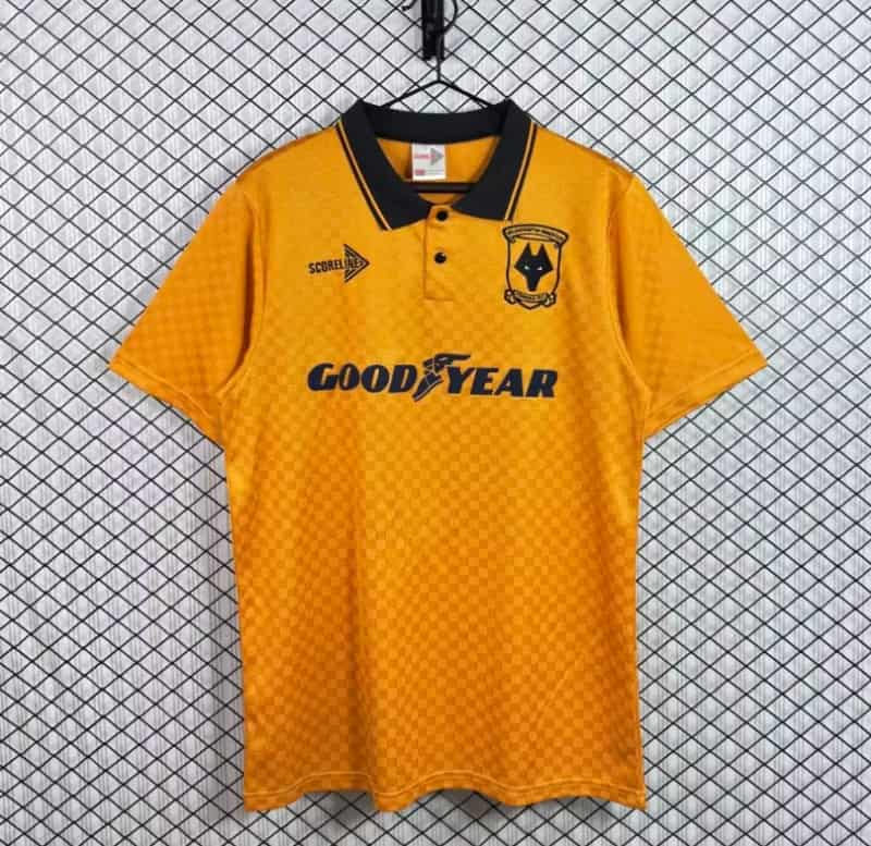 AAA(Thailand) Wolves 1990/91 Home Retro Soccer Jersey