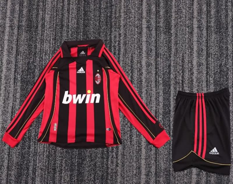 AC Milan 2006/07 Kids Home Long Sleeve Soccer Jersey And Shorts AC Milan 2006/07 Kids Home Long Sleeve Soccer Jersey And Shorts