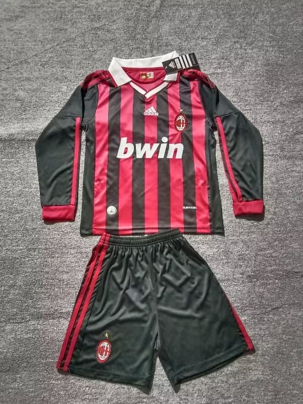 AC Milan 2009/10 Kids Home Long Sleeve Soccer Jersey And Shorts AC Milan 2009/10 Kids Home Long Sleeve Soccer Jersey And Shorts