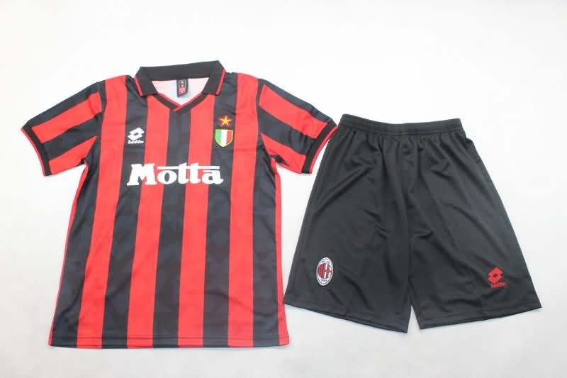 AC Milan 1993/94 Kids Home Soccer Jersey And Shorts AC Milan 1993/94 Kids Home Soccer Jersey And Shorts