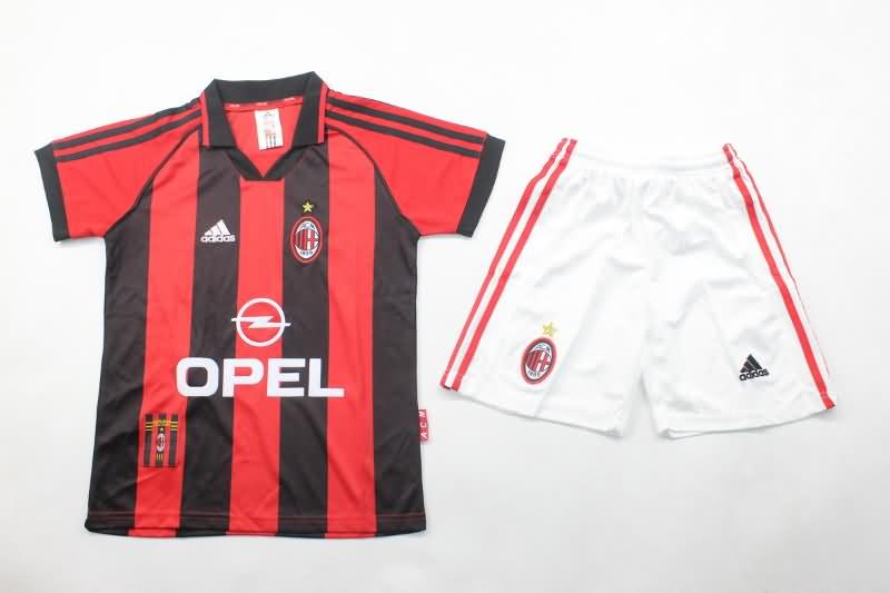 AC Milan 1998/00 Kids Home Soccer Jersey And Shorts AC Milan 1998/00 Kids Home Soccer Jersey And Shorts