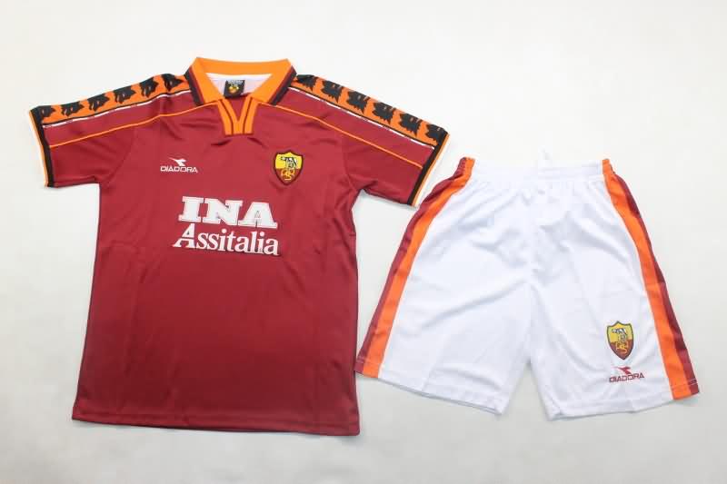 AS Roma 1998/99 Kids Home Soccer Jersey And Shorts AS Roma 1998/99 Kids Home Soccer Jersey And Shorts
