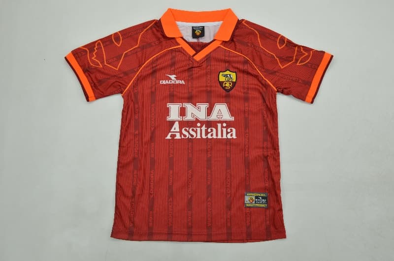 AS Roma 1999/00 Kids Home Soccer Jersey And Shorts