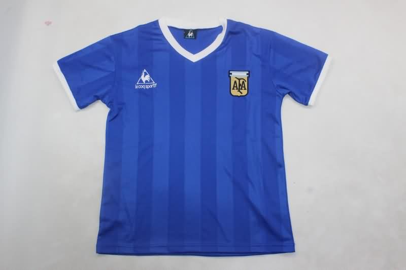 Argentina 1986 Kids Away Soccer Jersey And Shorts