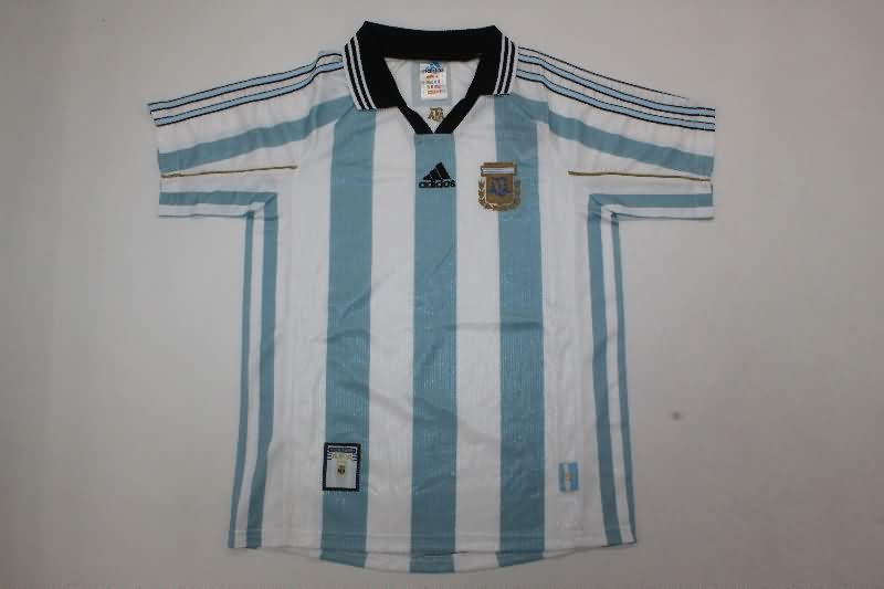 Argentina 1998 Kids Home Soccer Jersey And Shorts