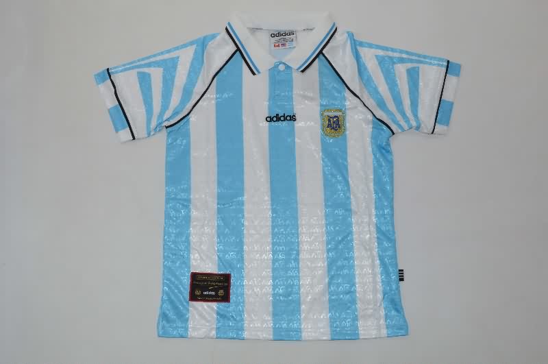 Argentina 1996/97 Kids Home Soccer Jersey And Shorts