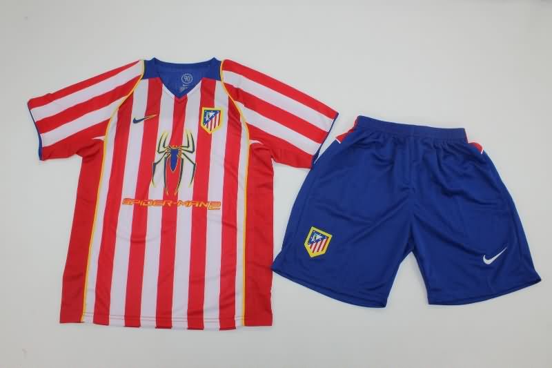 Atletico Madrid 2004/05 Kids Home Soccer Jersey And Shorts