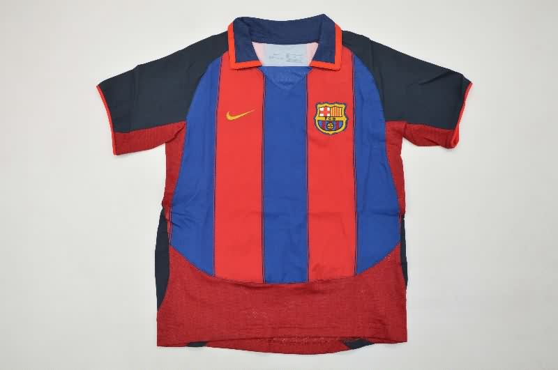 Barcelona 2003/04 Kids Home Soccer Jersey And Shorts