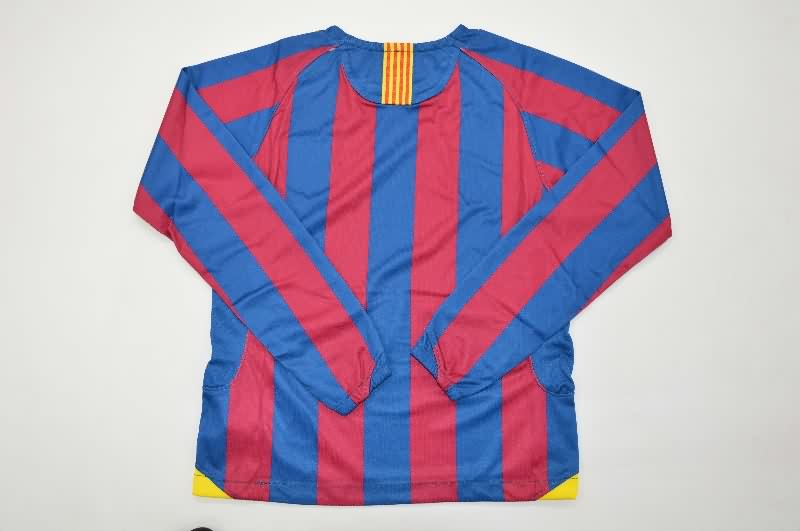 Barcelona 2005/06 Kids Home Long Sleeve Soccer Jersey And Shorts