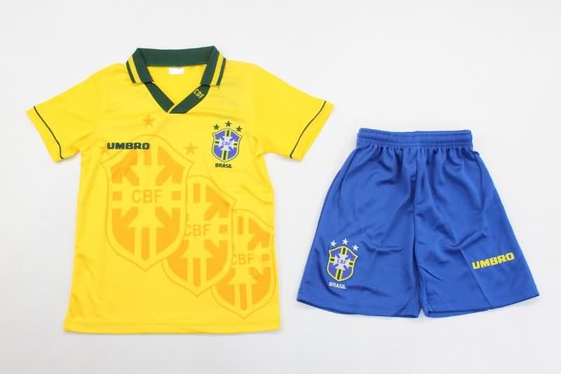 Brazil 1994 Kids Home Soccer Jersey And Shorts Brazil 1994 Kids Home Soccer Jersey And Shorts