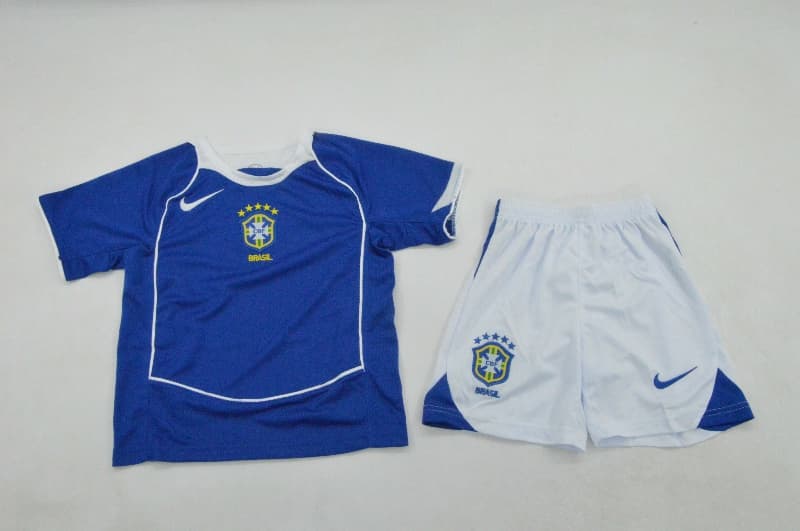 Brazil 2004 Kids Away Soccer Jersey And Shorts Brazil 2004 Kids Away Soccer Jersey And Shorts