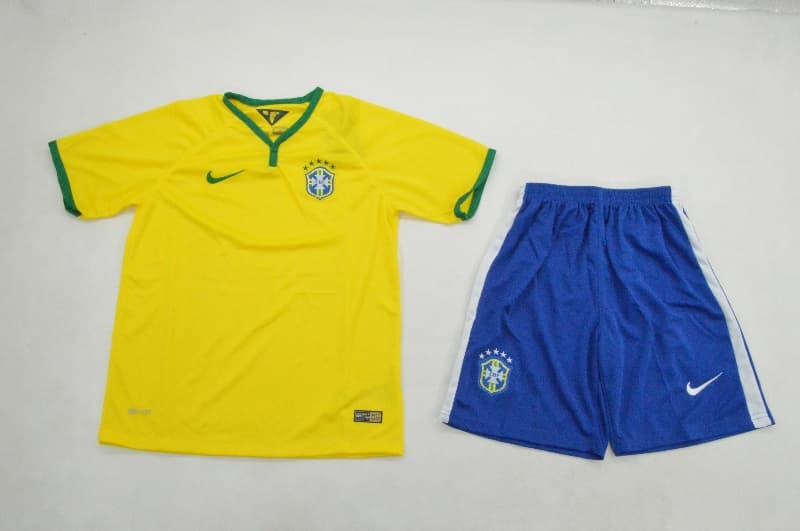 Brazil 2014 Kids Home Soccer Jersey And Shorts Brazil 2014 Kids Home Soccer Jersey And Shorts