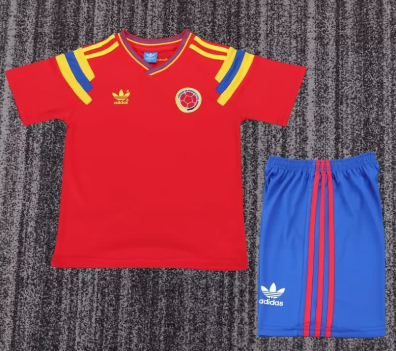 Colombia 1990 Kids Away Soccer Jersey And Shorts Colombia 1990 Kids Away Soccer Jersey And Shorts
