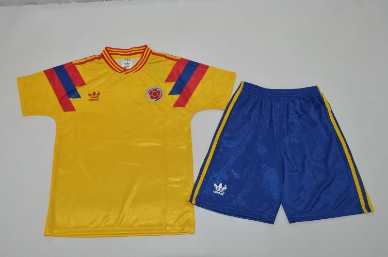 Colombia 1990 Kids Home Soccer Jersey And Shorts Colombia 1990 Kids Home Soccer Jersey And Shorts