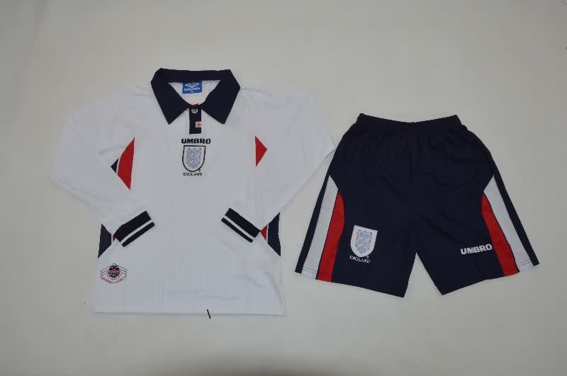 England 1998 Kids Home Long Sleeve Soccer Jersey And Shorts England 1998 Kids Home Long Sleeve Soccer Jersey And Shorts