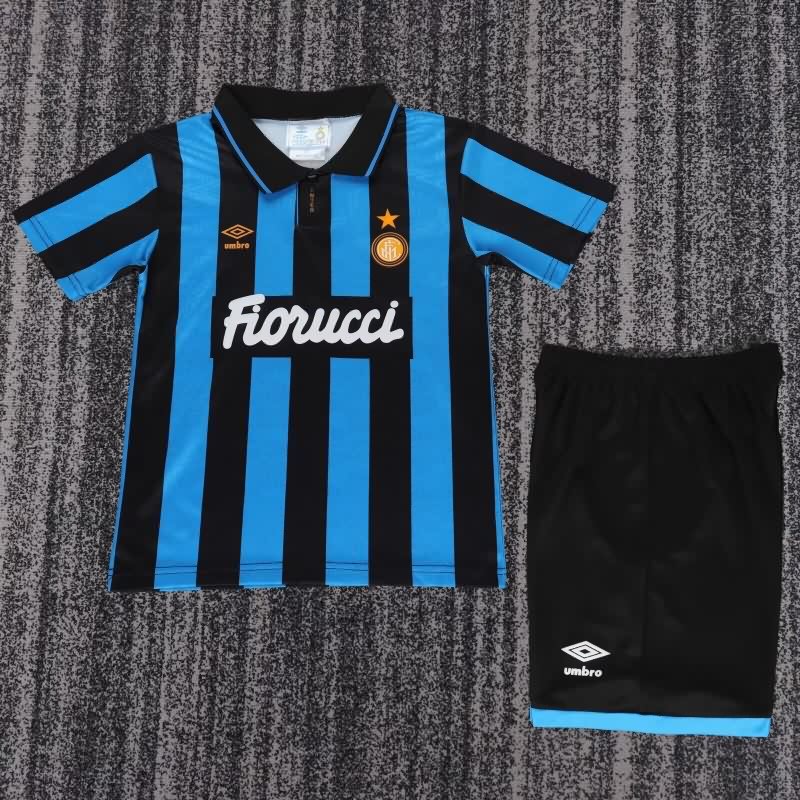 Inter Milan 1992/94 Kids Home Soccer Jersey And Shorts Inter Milan 1992/94 Kids Home Soccer Jersey And Shorts