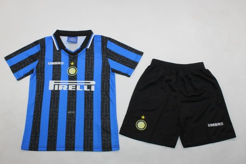Inter Milan 1997/98 Kids Home Soccer Jersey And Shorts Inter Milan 1997/98 Kids Home Soccer Jersey And Shorts