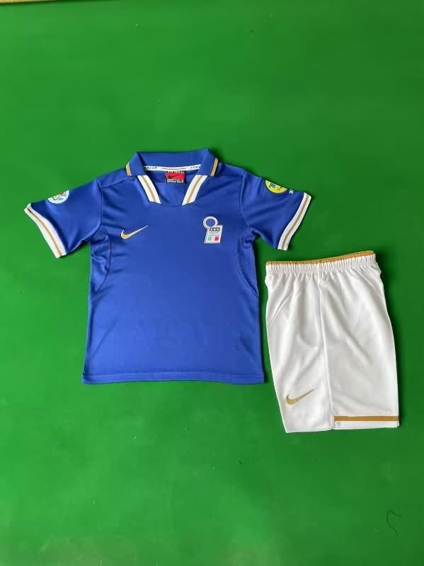 Italy 1996 Kids Home Soccer Jersey And Shorts Italy 1996 Kids Home Soccer Jersey And Shorts