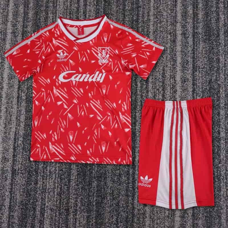 Liverpool 1989/91 Kids Home Soccer Jersey And Shorts Liverpool 1989/91 Kids Home Soccer Jersey And Shorts
