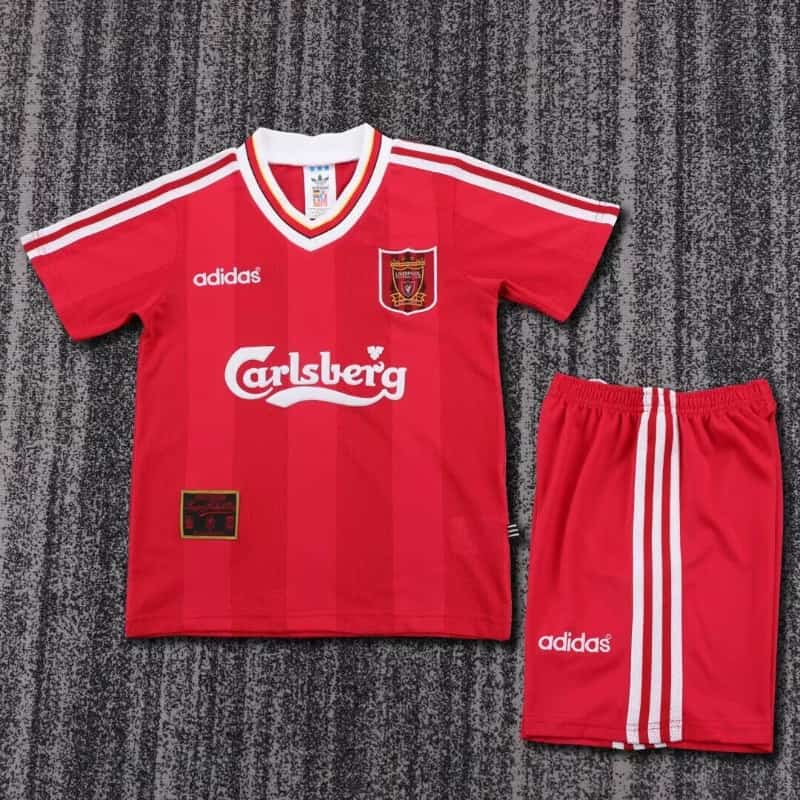 Liverpool 1995/96 Kids Home Soccer Jersey And Shorts Liverpool 1995/96 Kids Home Soccer Jersey And Shorts