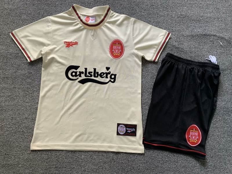 Liverpool 1996/97 Kids Away Soccer Jersey And Shorts Liverpool 1996/97 Kids Away Soccer Jersey And Shorts