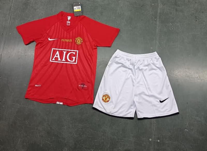 Manchester United 2007/08 Kids Home Soccer Jersey And Shorts Manchester United 2007/08 Kids Home Soccer Jersey And Shorts