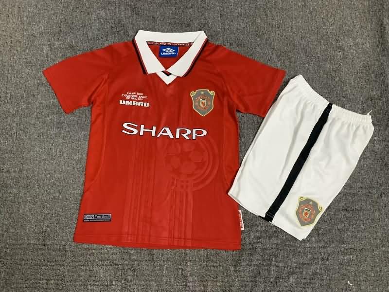 Manchester United 1999 Kids Home Final Soccer Jersey And Shorts Manchester United 1999 Kids Home Final Soccer Jersey And Shorts
