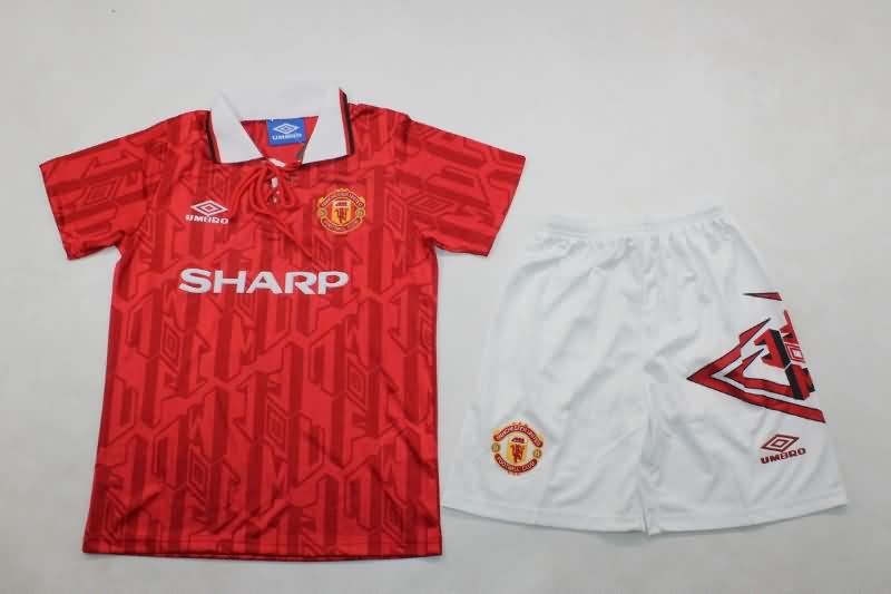 Manchester United 1992/94 Kids Home Soccer Jersey And Shorts Manchester United 1992/94 Kids Home Soccer Jersey And Shorts