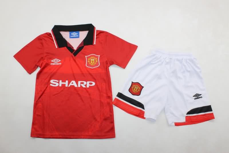 Manchester United 1994/96 Kids Home Soccer Jersey And Shorts Manchester United 1994/96 Kids Home Soccer Jersey And Shorts