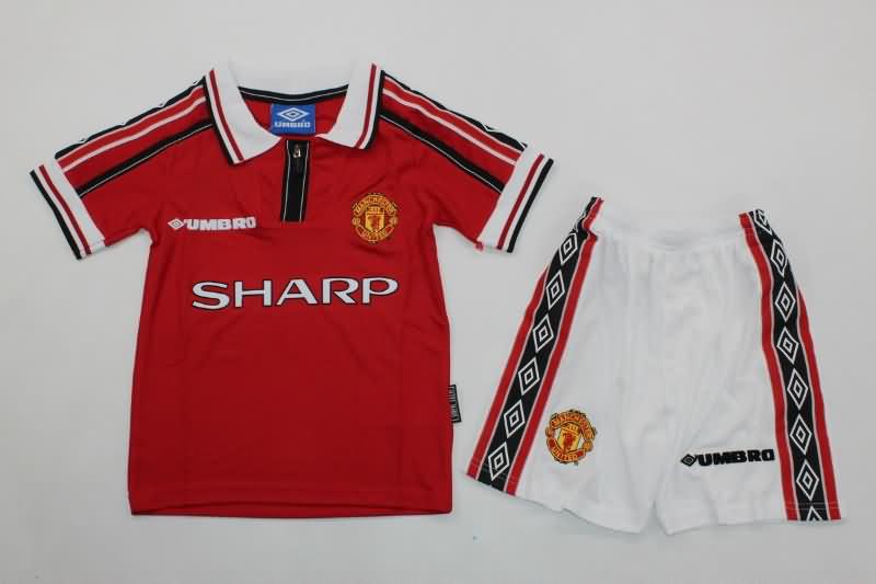 Manchester United 1998/00 Kids Home Soccer Jersey And Shorts Manchester United 1998/00 Kids Home Soccer Jersey And Shorts